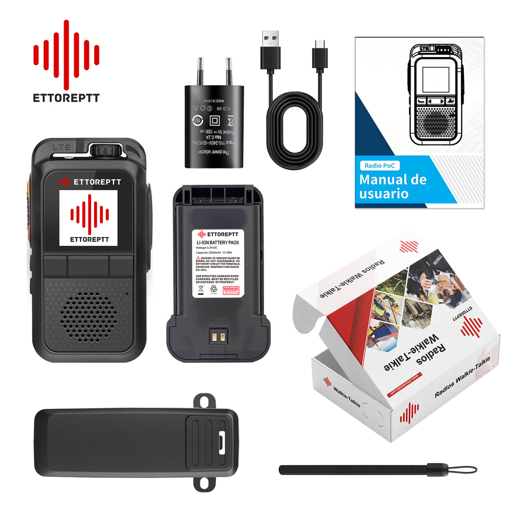 RADIO POC ETTOREPTT ET-G100 4G LTE con 1 Año Todo Incluido