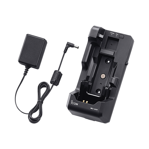 Base Cargador vehicular para IC-SAT100 y bateria BP-300 modelo BC-247