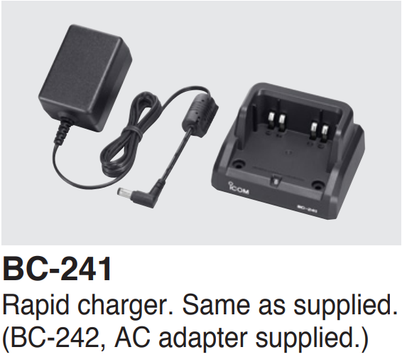 Cargador Rápido ICOM BC-241 para Batería BP-300 y Radio Satelital IC-SAT100