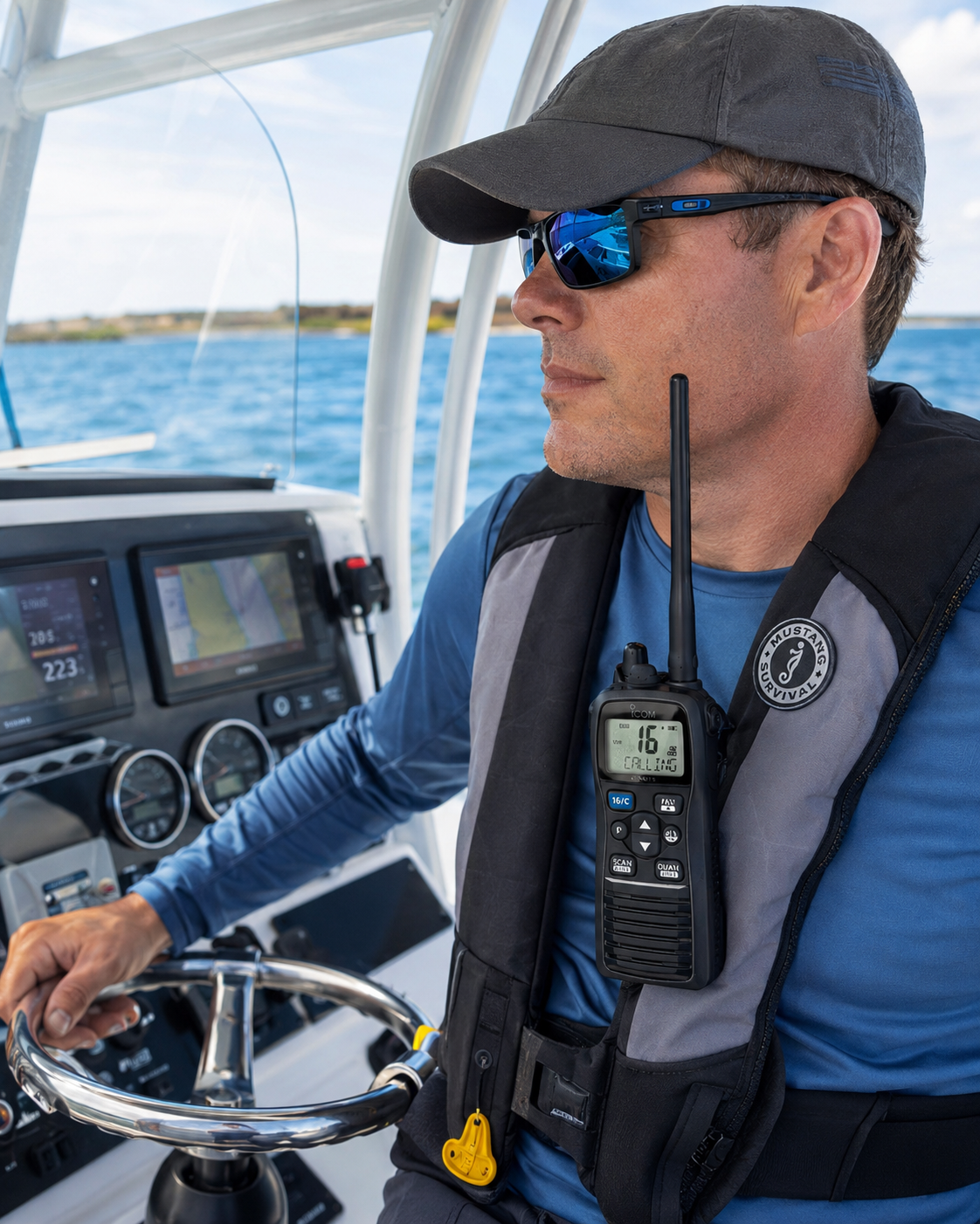 Radio Marino VHF ICOM IC-M73 – 6 W | IPX8 | AquaQuake™ | Dualwatch / Tri-watch