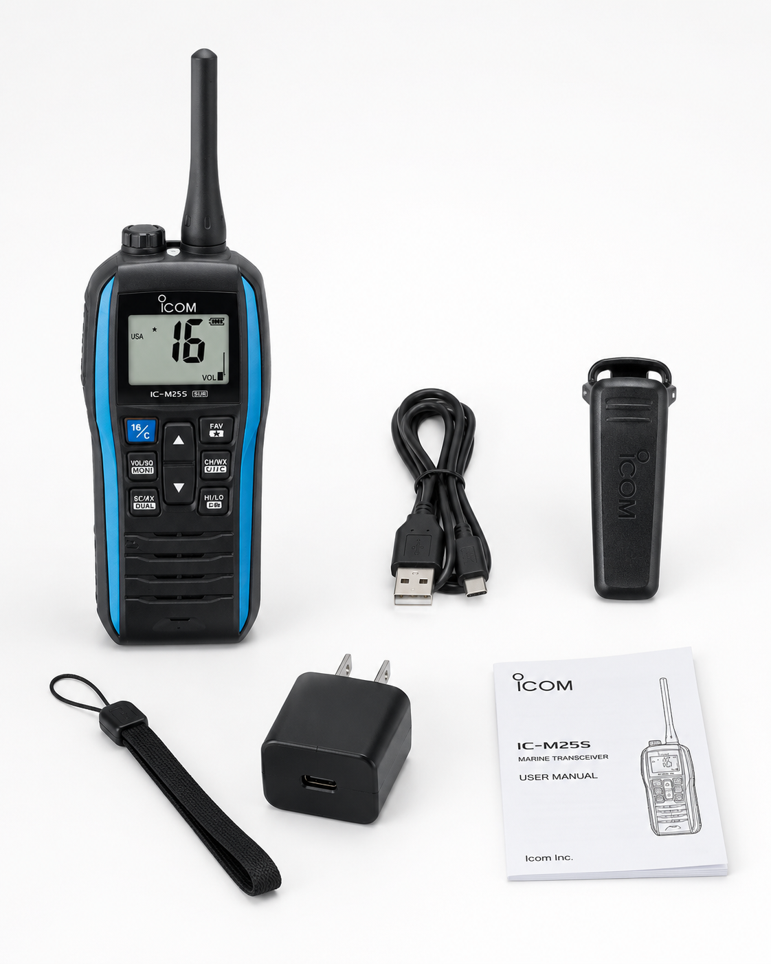 ICOM IC-M25 EVO – Radio Marino VHF Portátil Flotante 5 W | USB-C | IPX7 | Float’n Flash™