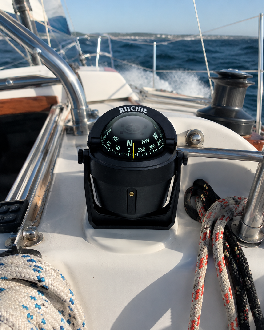 Brújula Marina RITCHIE B-51 Explorer Negra con Iluminación Nocturna Verde