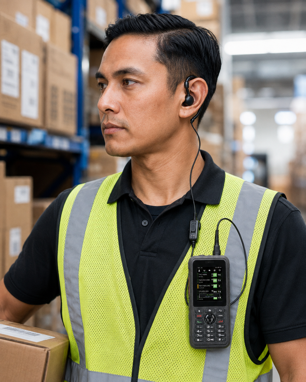 Micrófono–Audífono de Solapa con Gancho Ajustable 3.5 mm para Radios PoC NXPOC-130, RG360 y G860A
