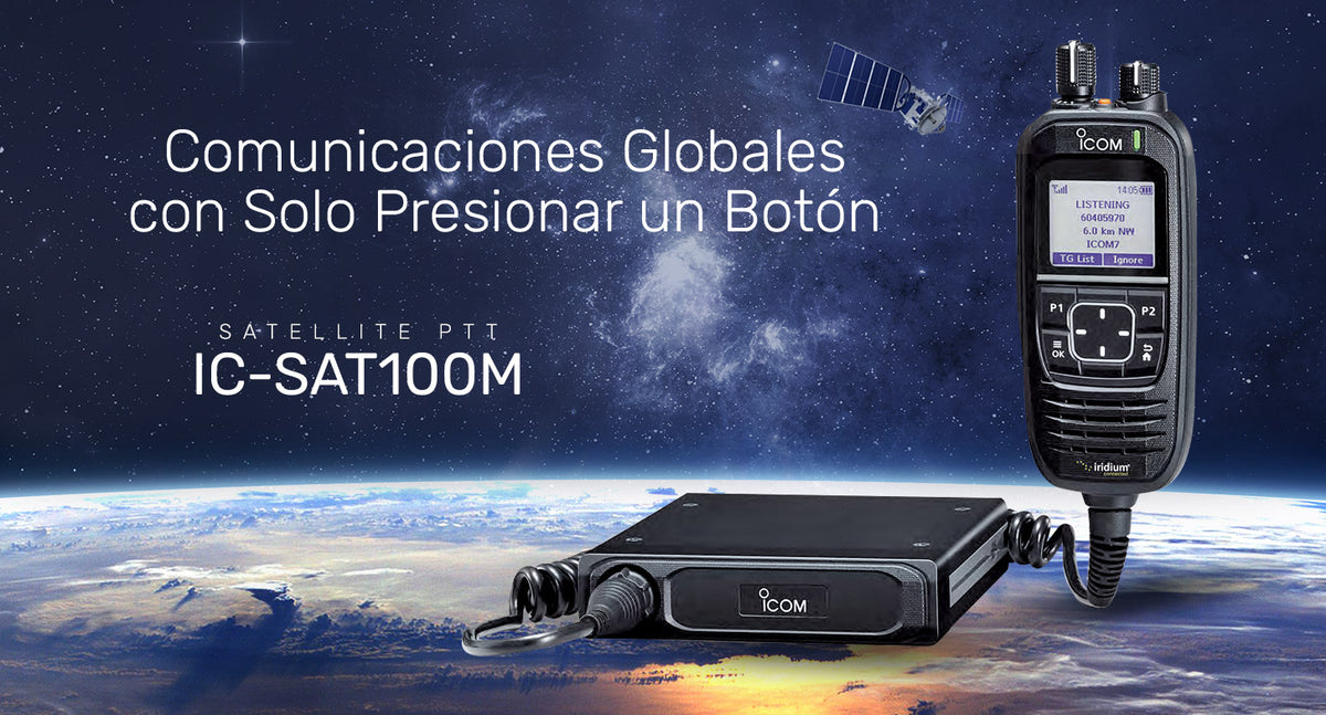 Radio Base Móvil Satelital IC-SAT100M PTT Iridium con Cobertura Global