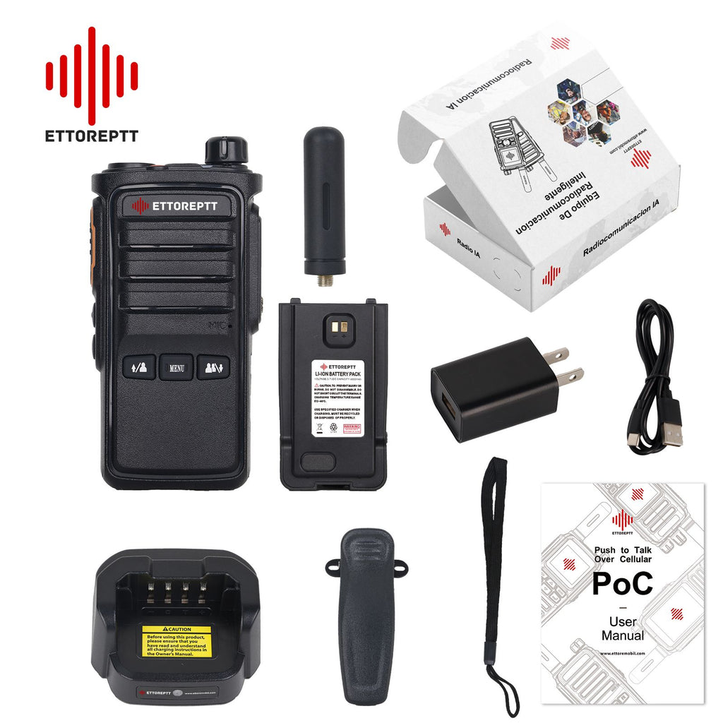 Radio POC ETTOREPTT G718A 4G Profesional con 1 Año de Servicio Incluido