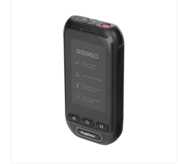 Radio POC RUGGEAR RG360 4G LTE + Celular Robusto, GPS, IP68 y 1 Año de Servicio