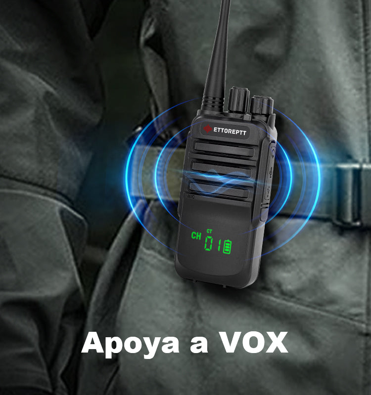 Radio Portatil ETTOREPTT ET-U38 UHF Analógico Profesional Walkie Talkie