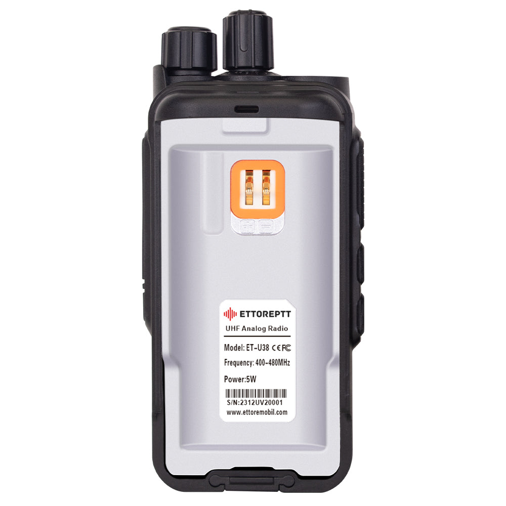 Radio Portatil ETTOREPTT ET-U38 UHF Analógico Profesional Walkie Talkie